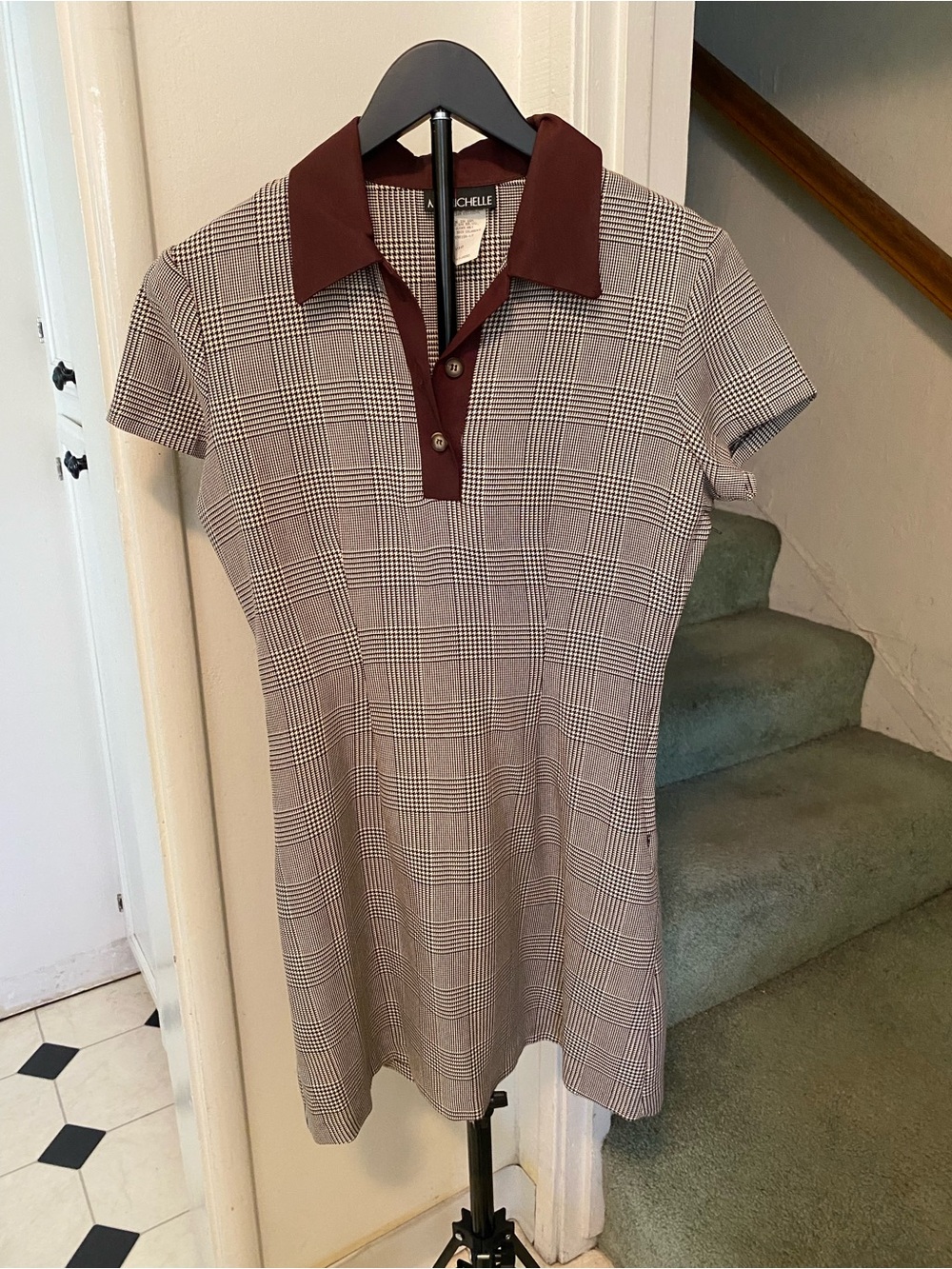 My Michelle Brown Plaid Dress, mini, size 9/10